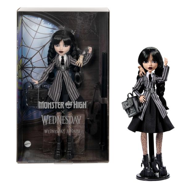 Monster High - Mercoledì Addams In Uniforme - Bambola Con Cosa - Monster High - Hxj04