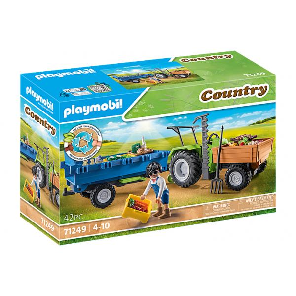 Playmobil - 71249 - Country The Farm - Tractor With Trailer