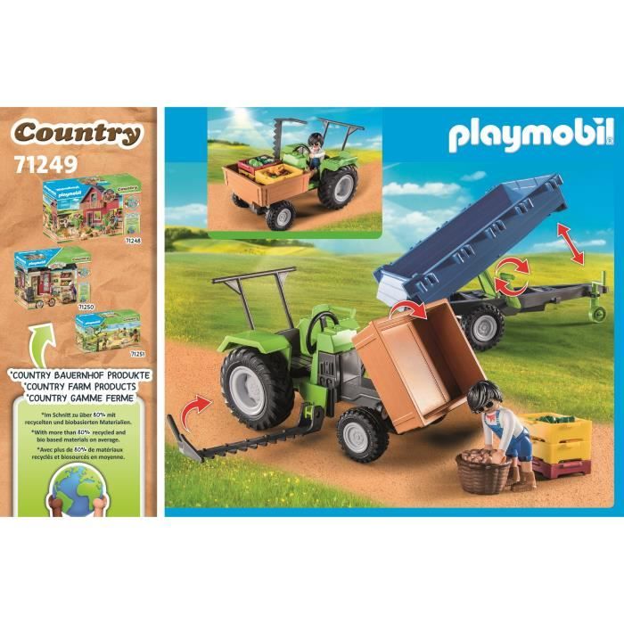 Playmobil - 71249 - Country The Farm - Tractor With Trailer - Image 5