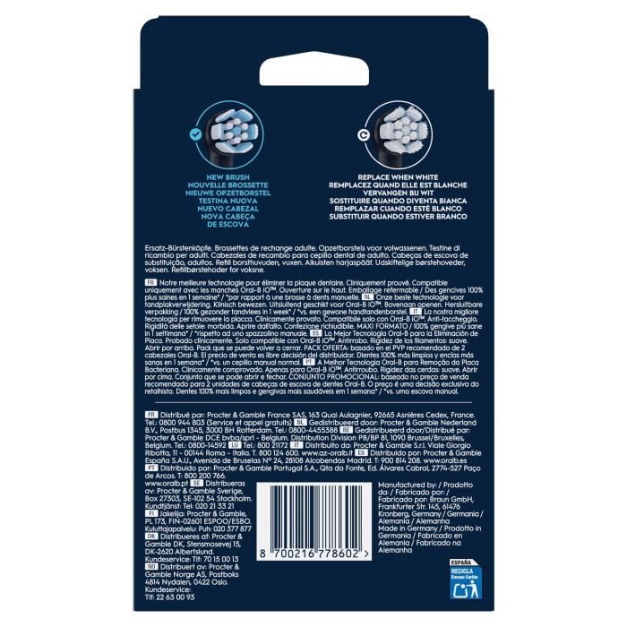 Spazzolini - OraL-B - Ricariche Io Gentle Care - Confezione Da 8 - Nero - Image 5