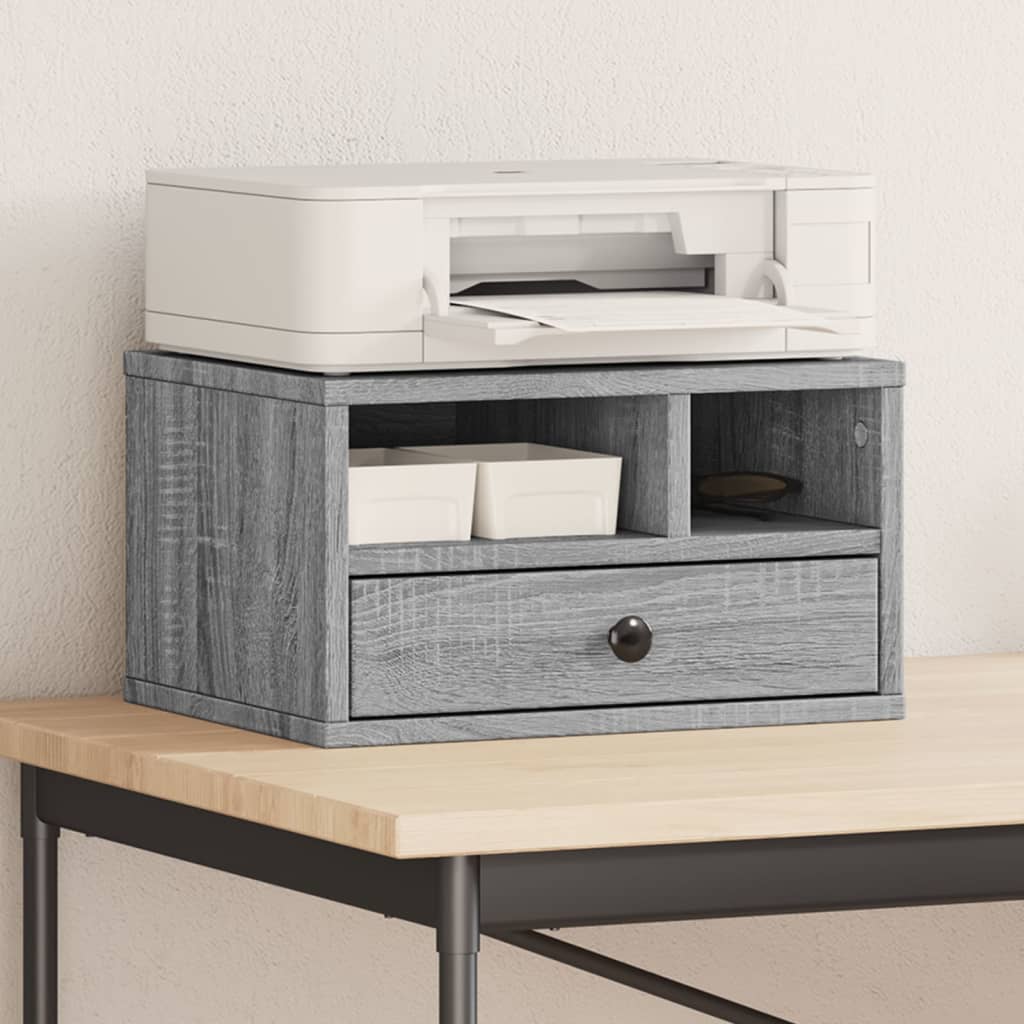 vidaXL Soporte impresora madera ingeniería gris Sonoma 40x32x22,5 cm