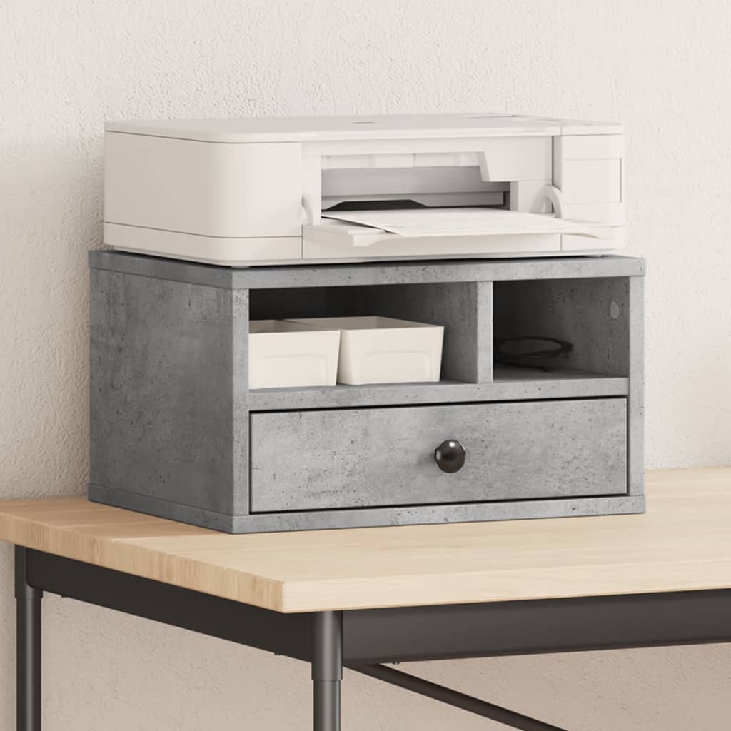 vidaXL Soporte impresora madera ingeniería gris hormigón 40x32x22,5 cm