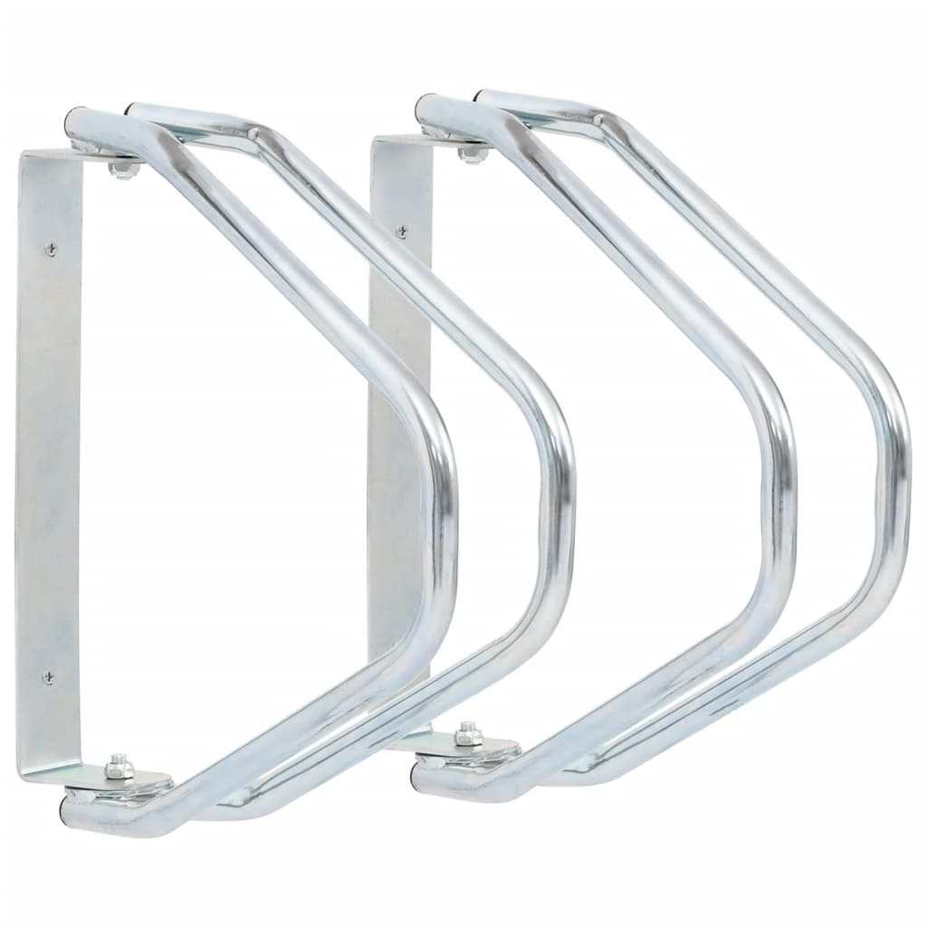 vidaXL Soporte de pared para bicicletas 2 uds acero galvanizado