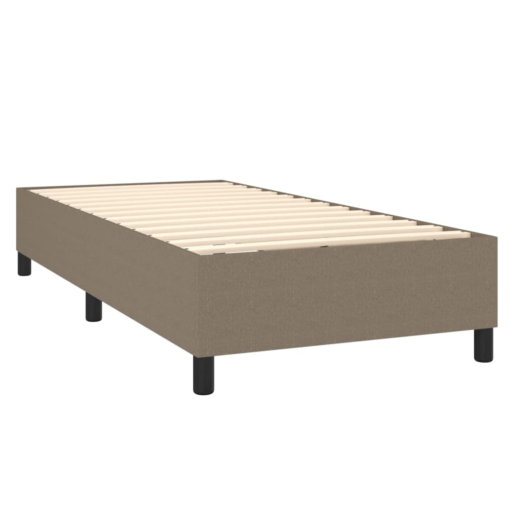 vidaXL Boxspringbett mit Matratze & LED Taupe 90x200 cm Stoff - Image 5
