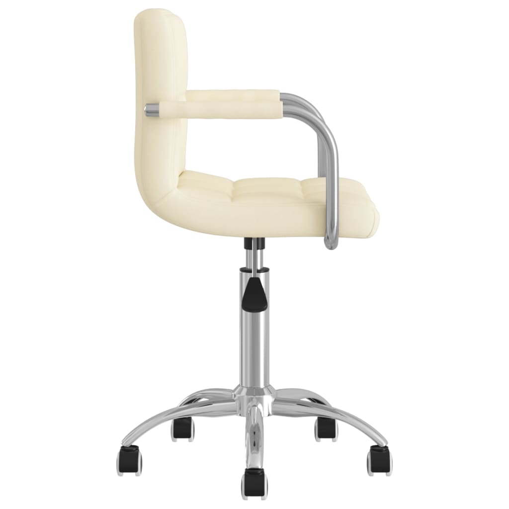 vidaXL Chaise pivotante de bureau Crème Tissu - Image 4