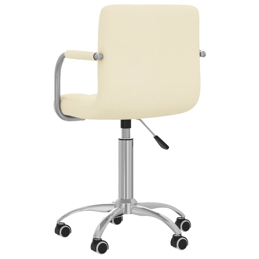 vidaXL Chaise pivotante de bureau Crème Tissu - Image 5