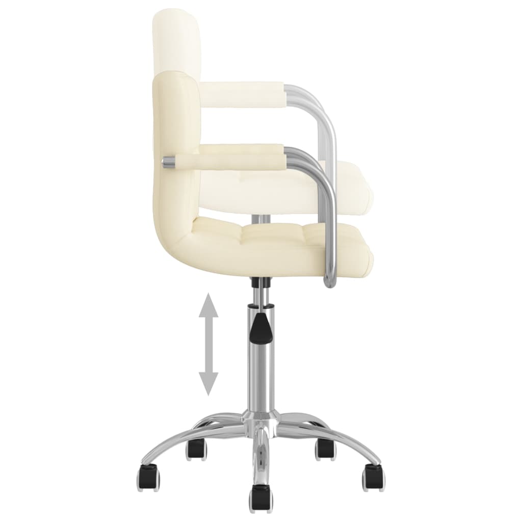 vidaXL Chaise pivotante de bureau Crème Tissu - Image 6