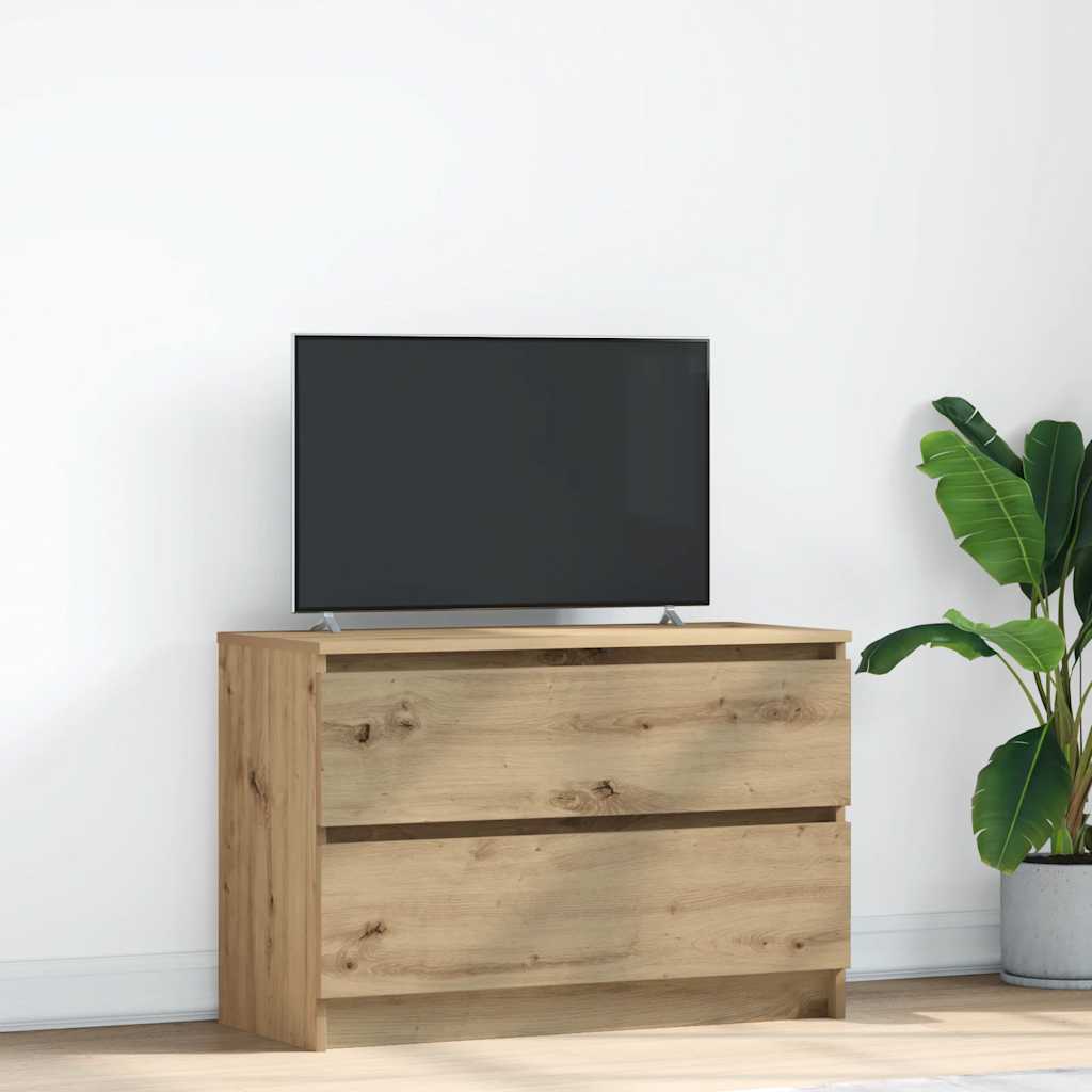 vidaXL Meuble TV chêne artisanal 80x35x54 cm bois d'ingénierie