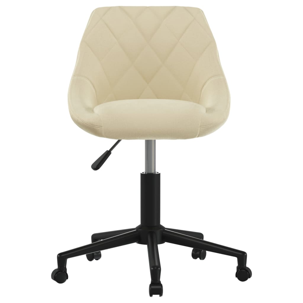 vidaXL Silla de oficina giratoria de terciopelo crema - Image 3