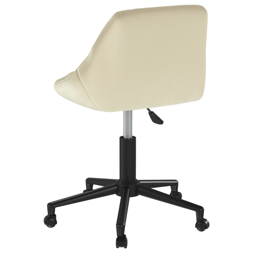 vidaXL Silla de oficina giratoria de terciopelo crema - Image 5