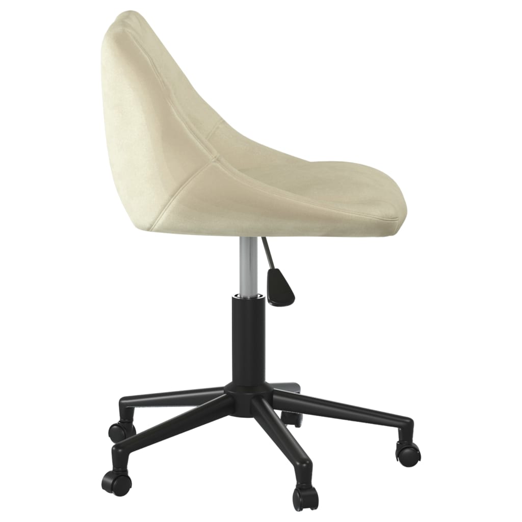 vidaXL Silla de oficina giratoria de terciopelo crema - Image 4