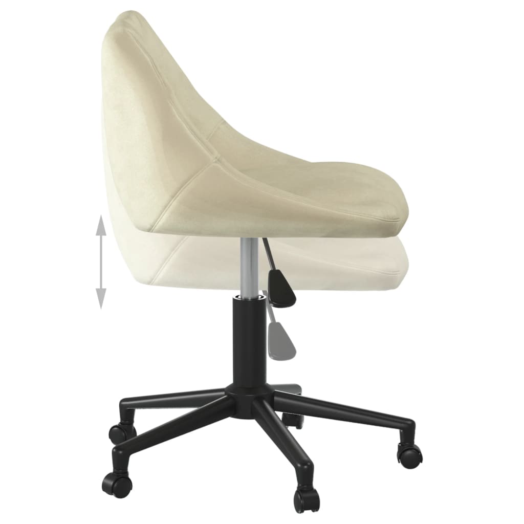 vidaXL Silla de oficina giratoria de terciopelo crema - Image 6