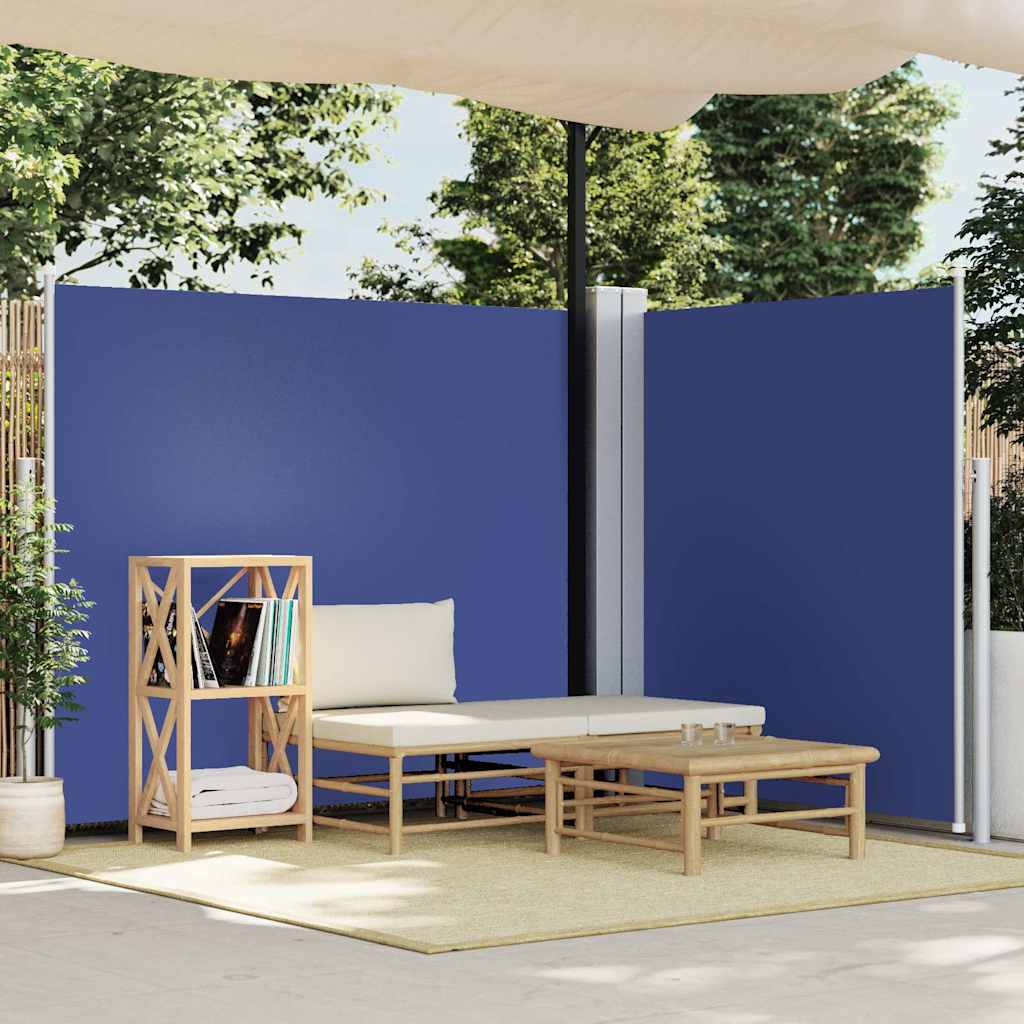 vidaXL Seitenmarkise Ausziehbar Blau 180x600 cm