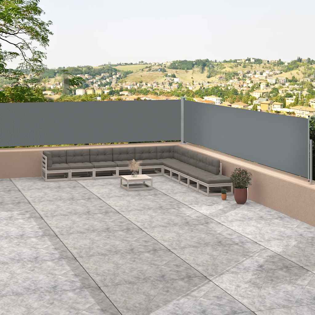 vidaXL Seitenmarkise Ausziehbar Anthrazit 117x1200 cm