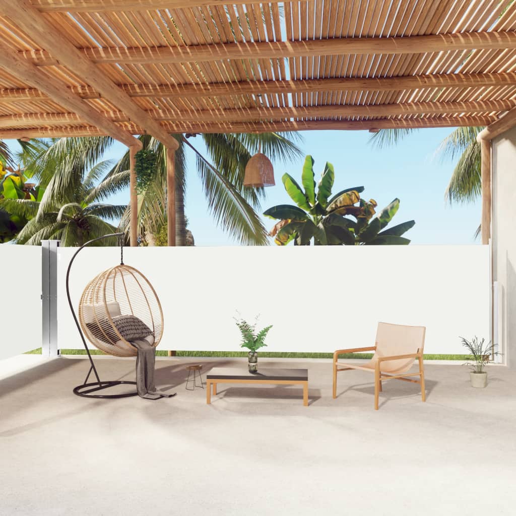 vidaXL Seitenmarkise Ausziehbar Creme 160x1000 cm