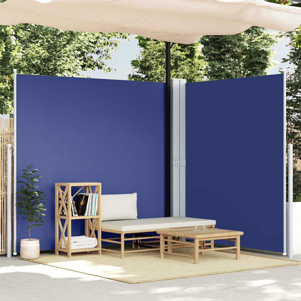 vidaXL Seitenmarkise Ausziehbar Blau 200x600 cm