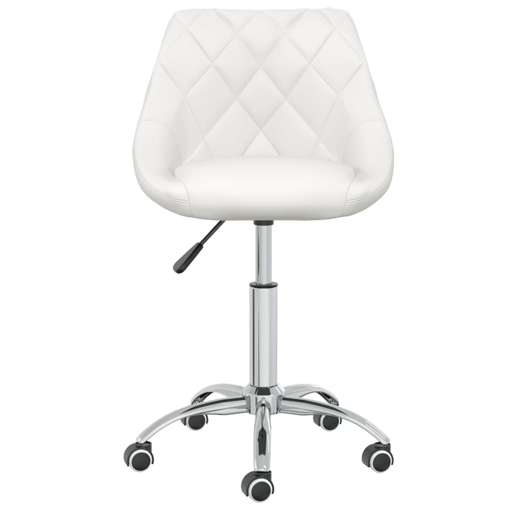 vidaXL Silla de oficina giratoria de cuero sintético blanco - Image 3