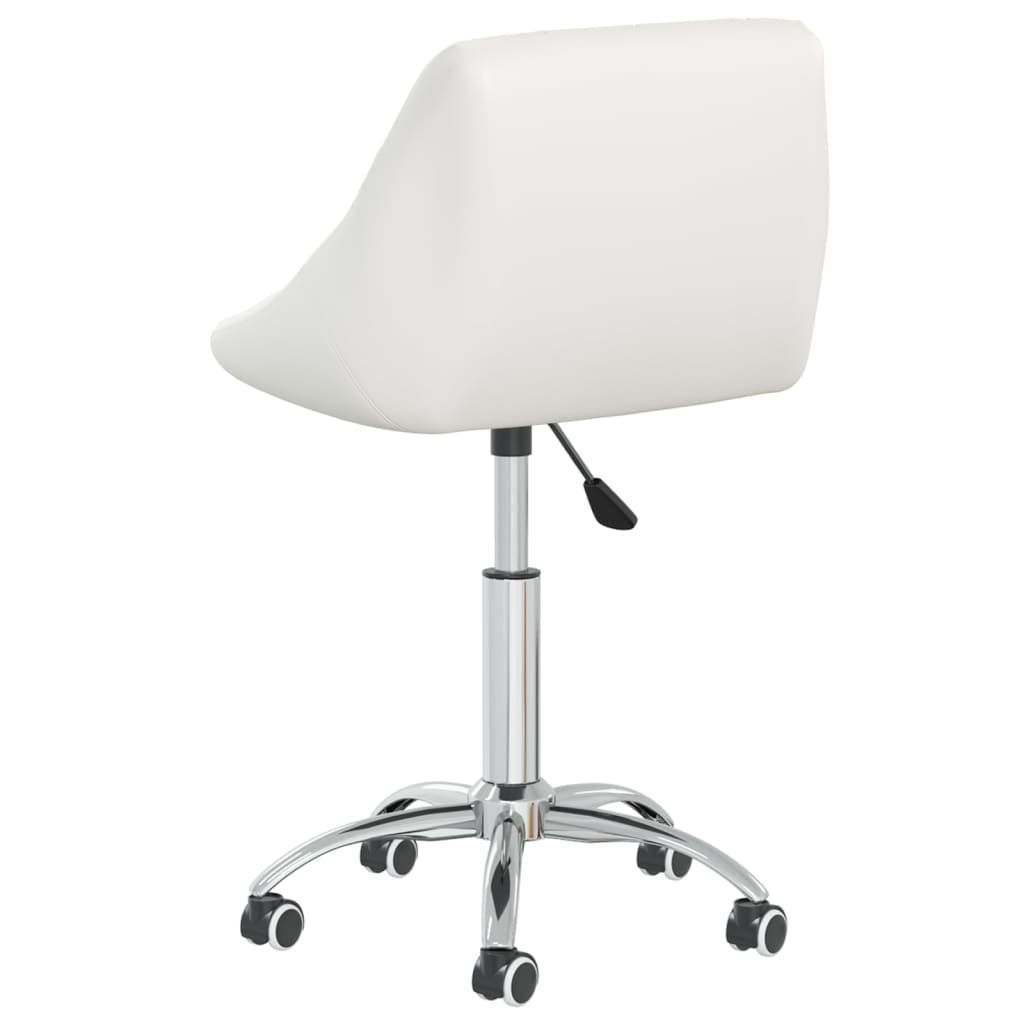 vidaXL Silla de oficina giratoria de cuero sintético blanco - Image 5