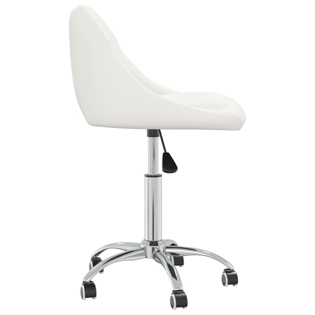 vidaXL Silla de oficina giratoria de cuero sintético blanco - Image 4