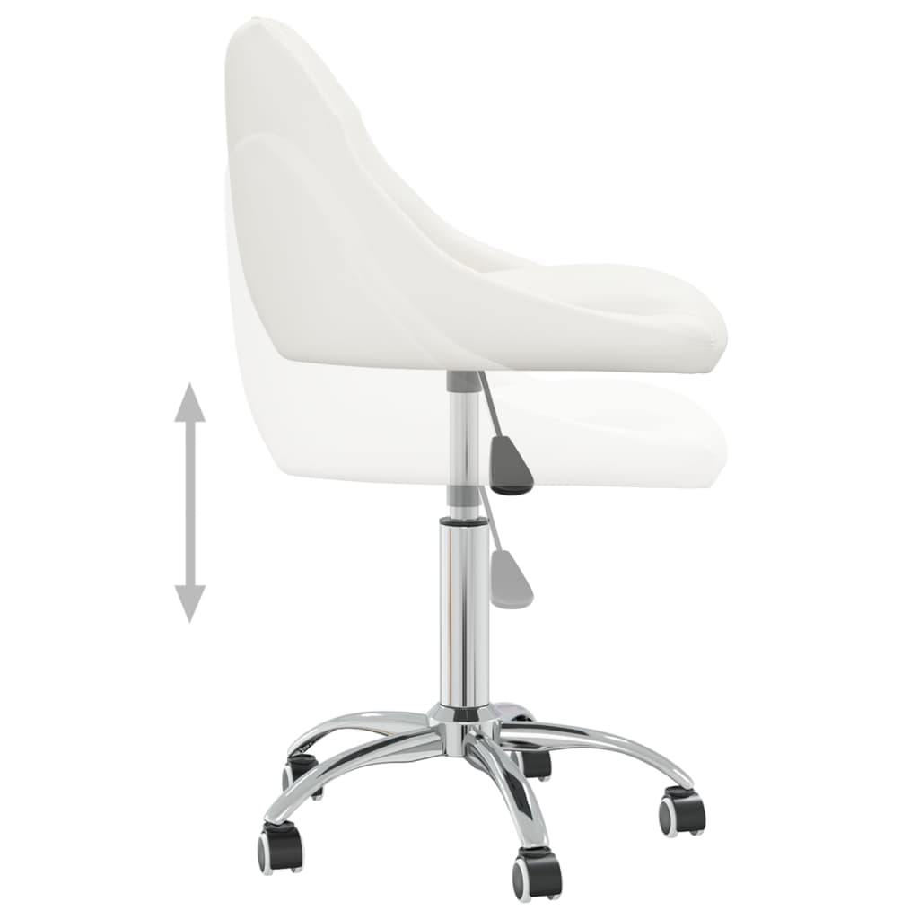 vidaXL Silla de oficina giratoria de cuero sintético blanco - Image 6