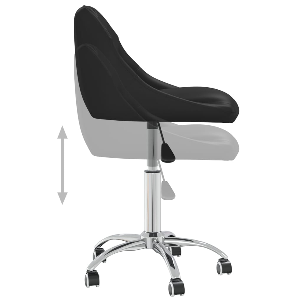 vidaXL Silla de oficina giratoria de cuero sintético negro - Image 6