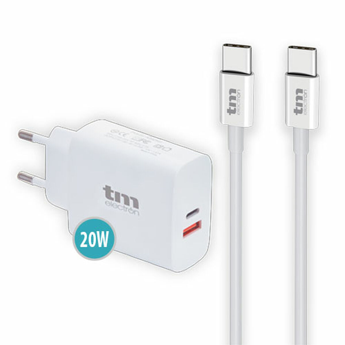 Caricabatterie da Parete TM Electron 20 W USB-C (1 Unità)