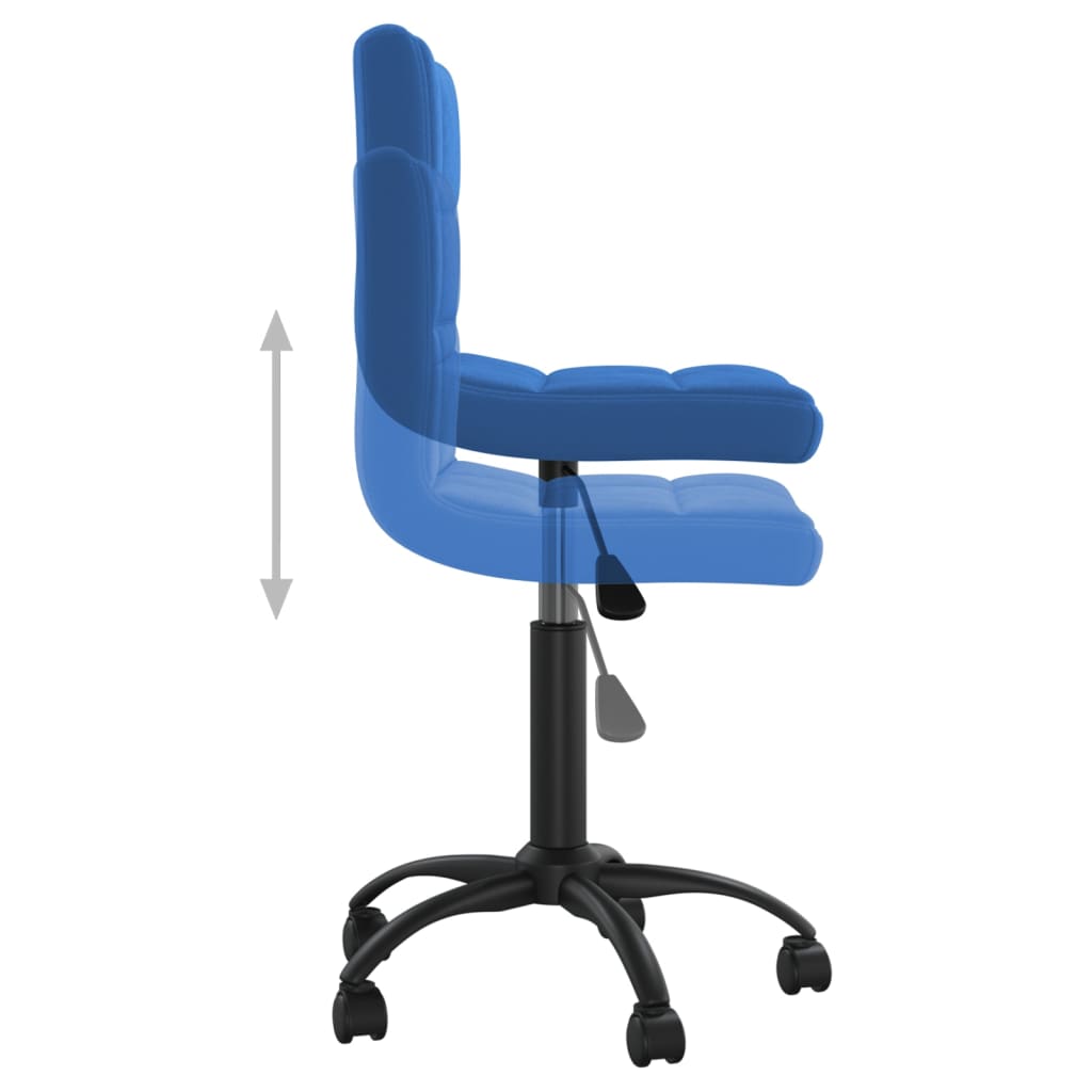 vidaXL Chaise pivotante de bureau Bleu Velours - Image 6