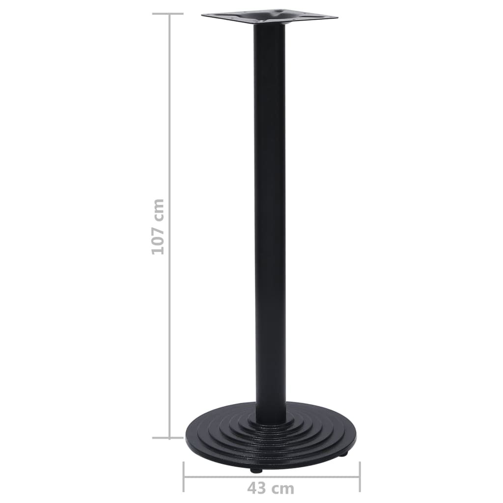 vidaXL Pata de mesa de bistró negra Ø43x107 cm Hierro fundido - Image 5