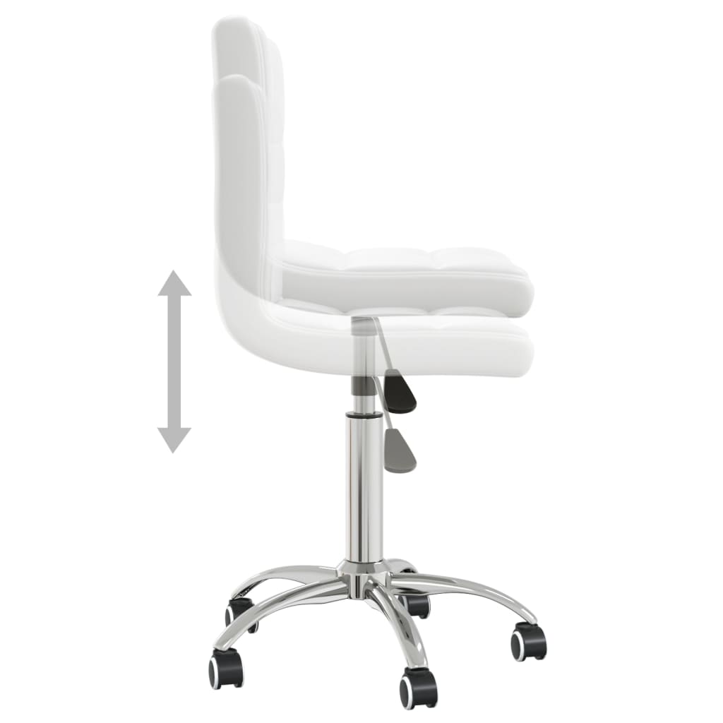 vidaXL Silla de oficina giratoria de cuero sintético blanco - Image 6