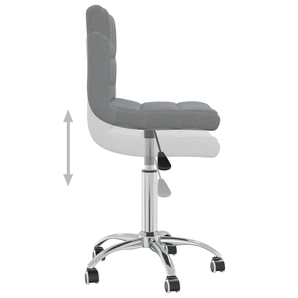 vidaXL Chaise pivotante de bureau Gris clair Tissu - Image 6