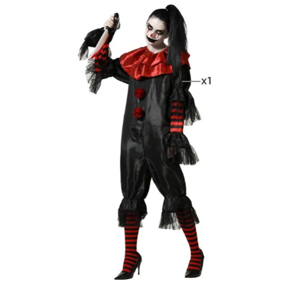 Costume per Adulti Pagliaccio Donna Malvagio Taglia:M/L