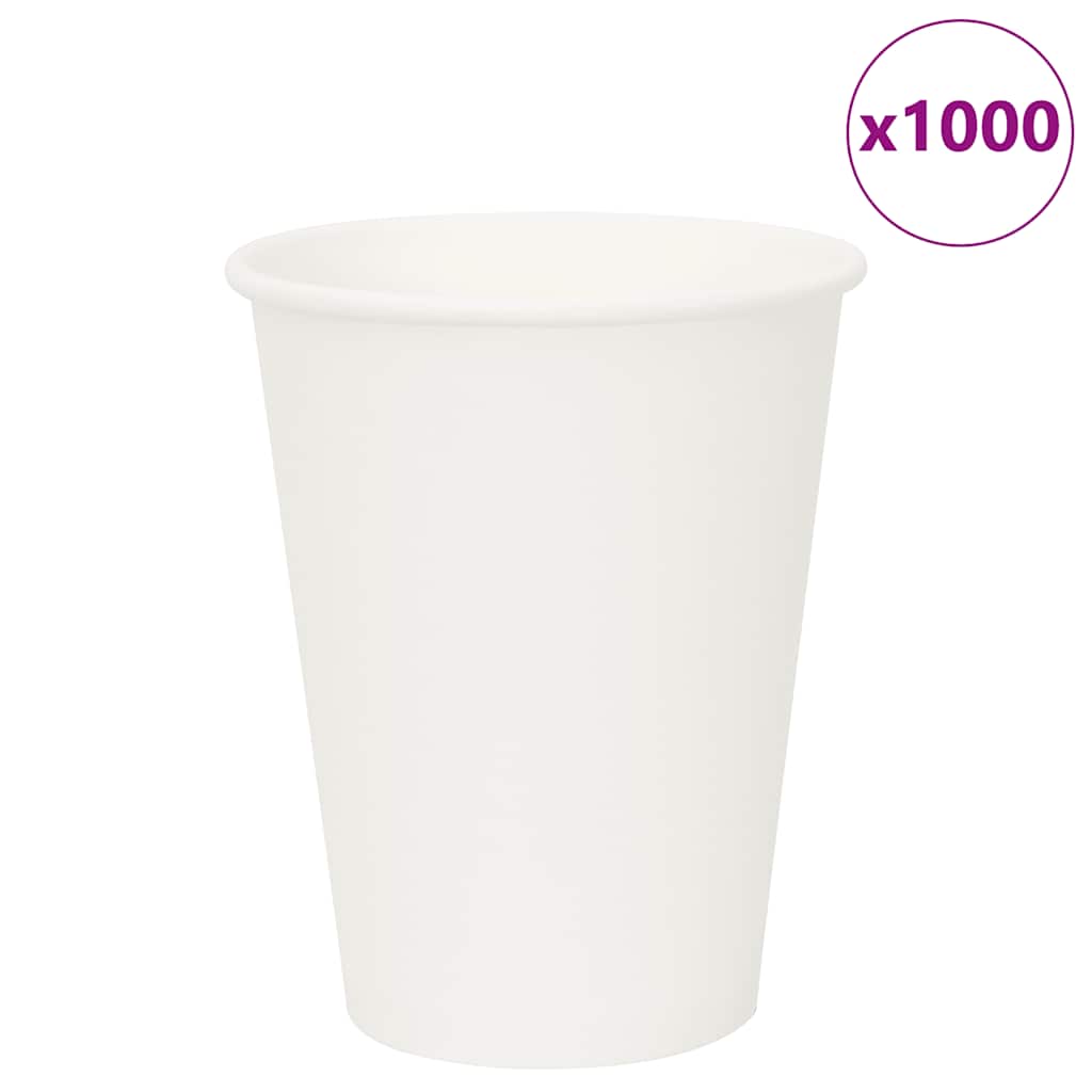 vidaXL Tasses à café en papier 1000 pcs 12oz 300ml blanc