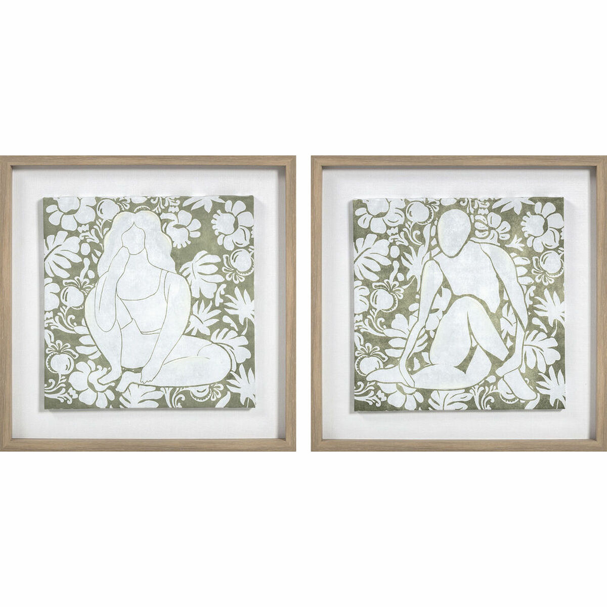 Tela DKD Home Decor Cristallo Tela Legno MDF 42 x 3 x 42 cm