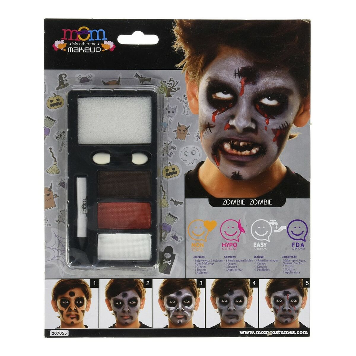 Set di Trucchi per Bambini My Other Me Halloween Zombie (24 x 20 cm) - Image 3