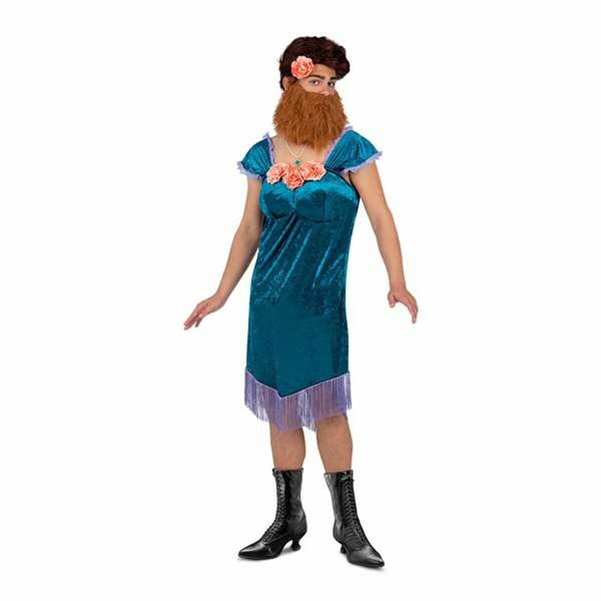 Costume per Adulti My Other Me Azzurro Donna barbuta Taglia:M