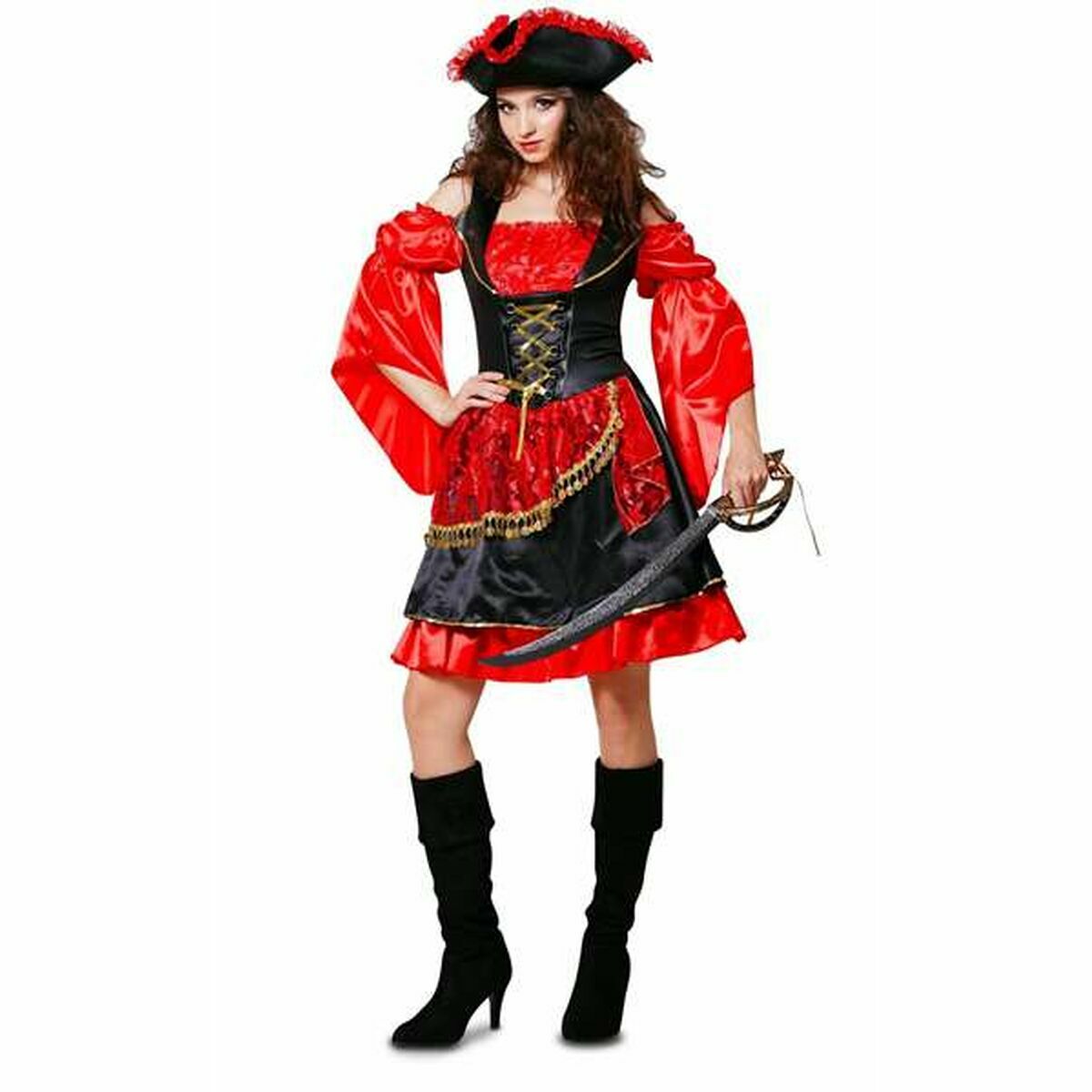Costume per Adulti My Other Me Descarada Pirata Rosso Taglia:M