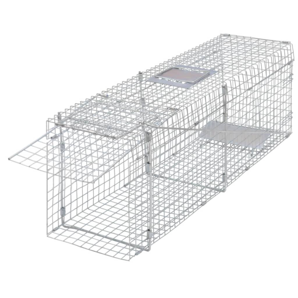 vidaXL Trampa para animales vivos galvanizada 100 cm