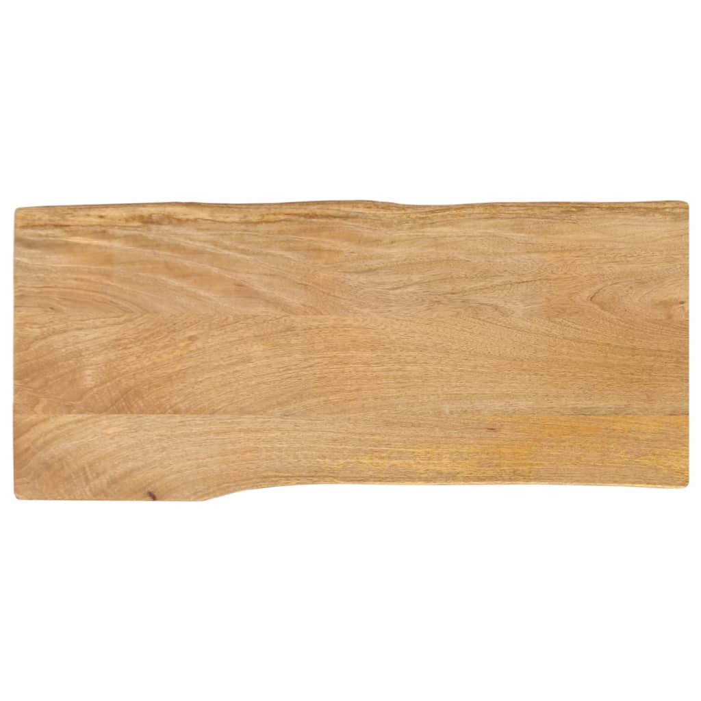 vidaXL Tablero de mesa borde natural madera maciza mango 80x40x2,5 cm