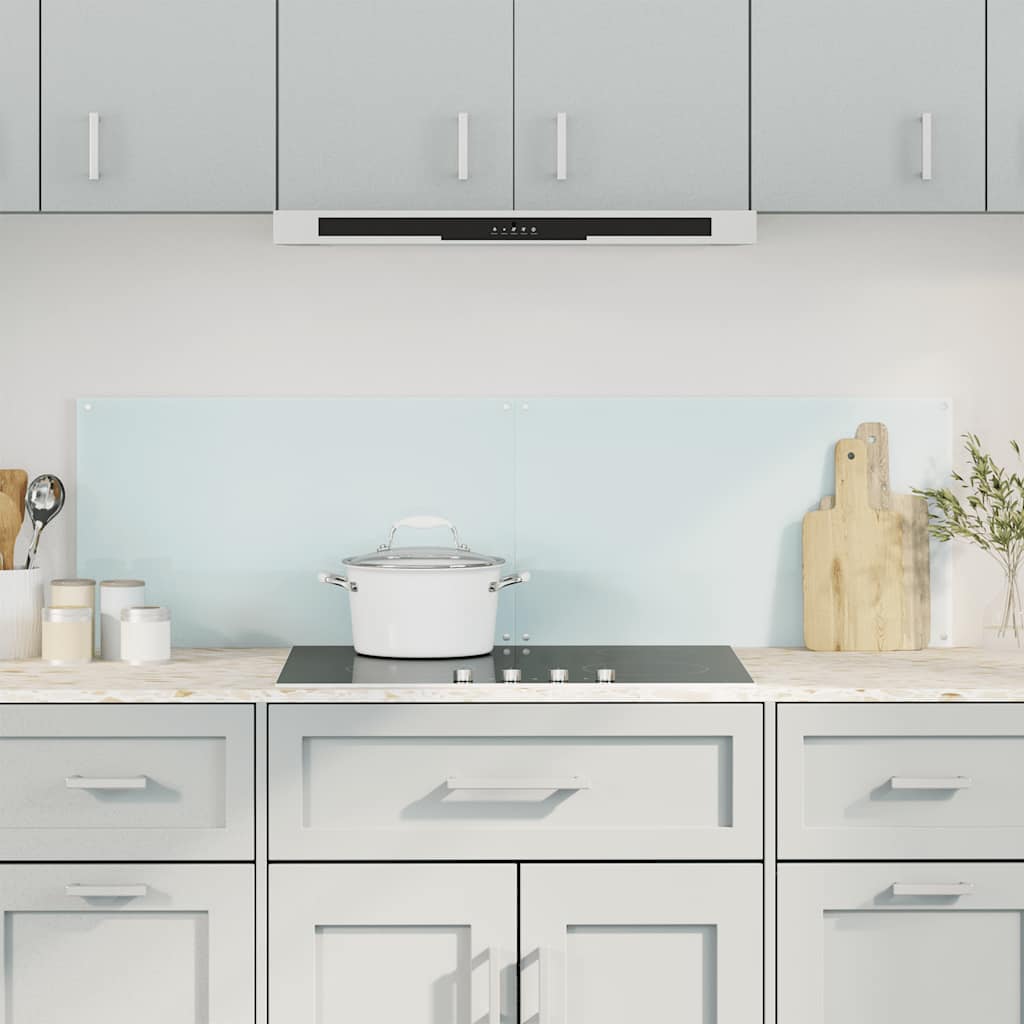 vidaXL Küchenrückwände 2 Stk. Weiß 70x50 cm Hartglas