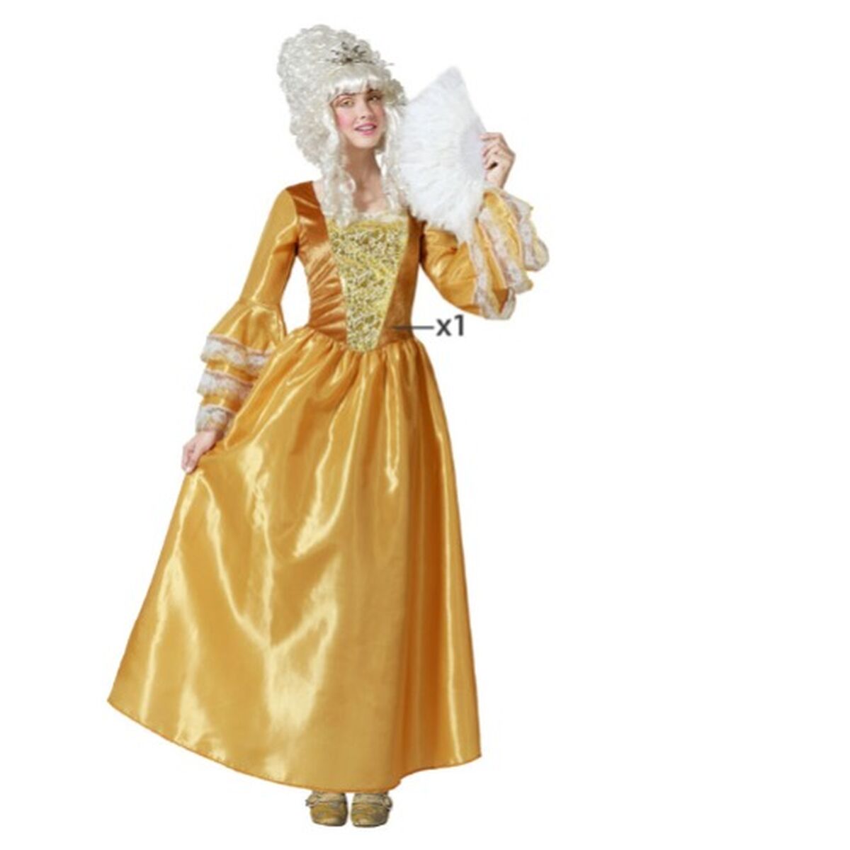 Costume per Adulti Dorato Cortigiana Donna Taglia:XL