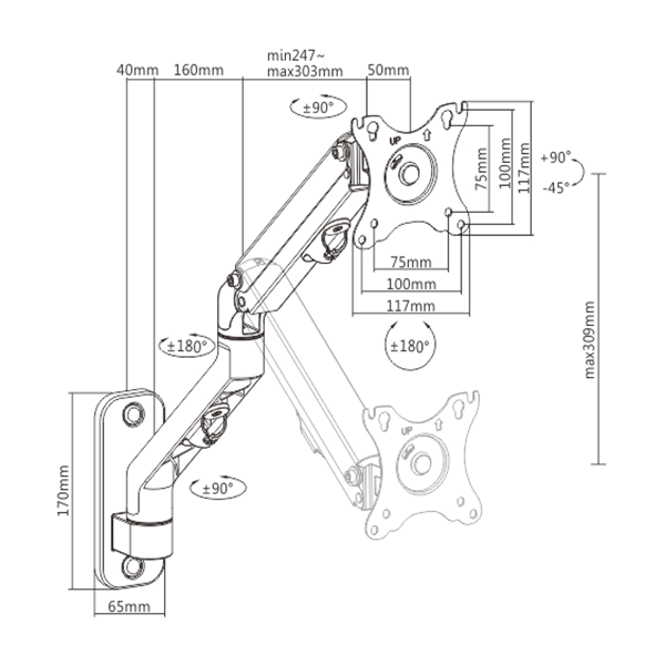 Supporto TV GEMBIRD MA-WA1-02 - Image 3