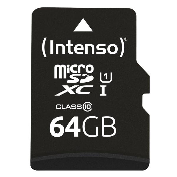 Scheda Di Memoria Micro SD con Adattatore INTENSO 34234 UHS-I XC Premium Capacità :64 GB