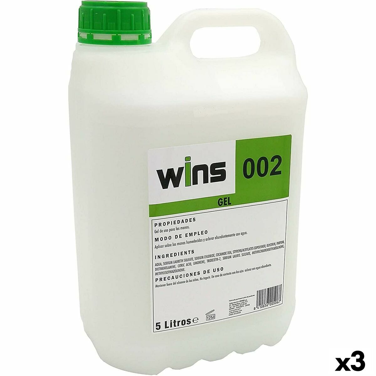 Sapone per le Mani VINFER WINS 002 5 L (3 Unità)