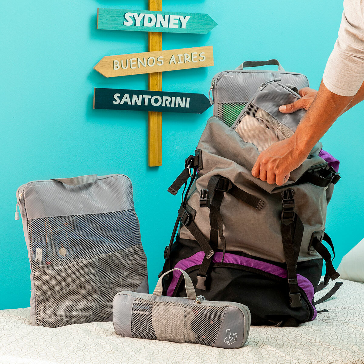 Borse a Compressione per Valigie Compakube InnovaGoods 4 Pezzi - Image 6