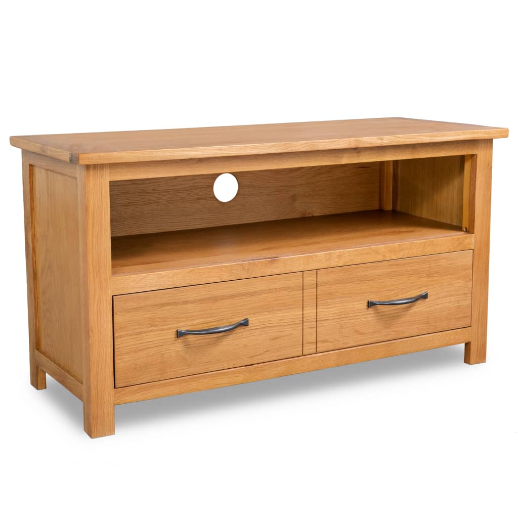 vidaXL Meuble TV 90x35x48 cm bois de chêne massif