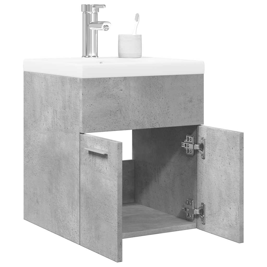 vidaXL Ensemble de meubles de salle de bain 2 pcs gris béton