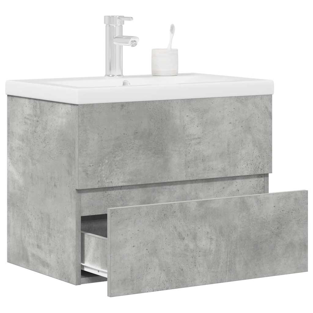 vidaXL Ensemble de meubles de salle de bain 2 pcs gris béton
