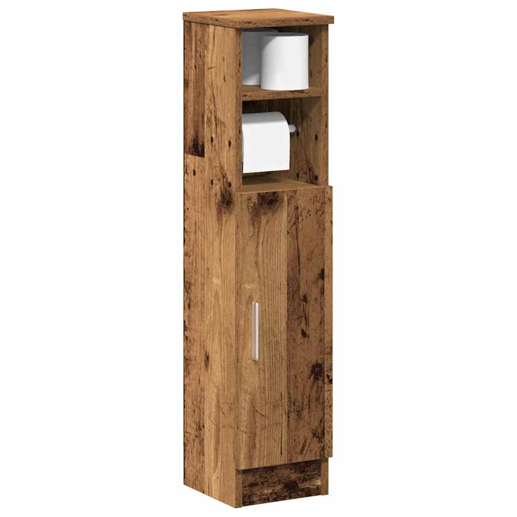 vidaXL Meuble de salle de bain avec porte-rouleau vieux bois