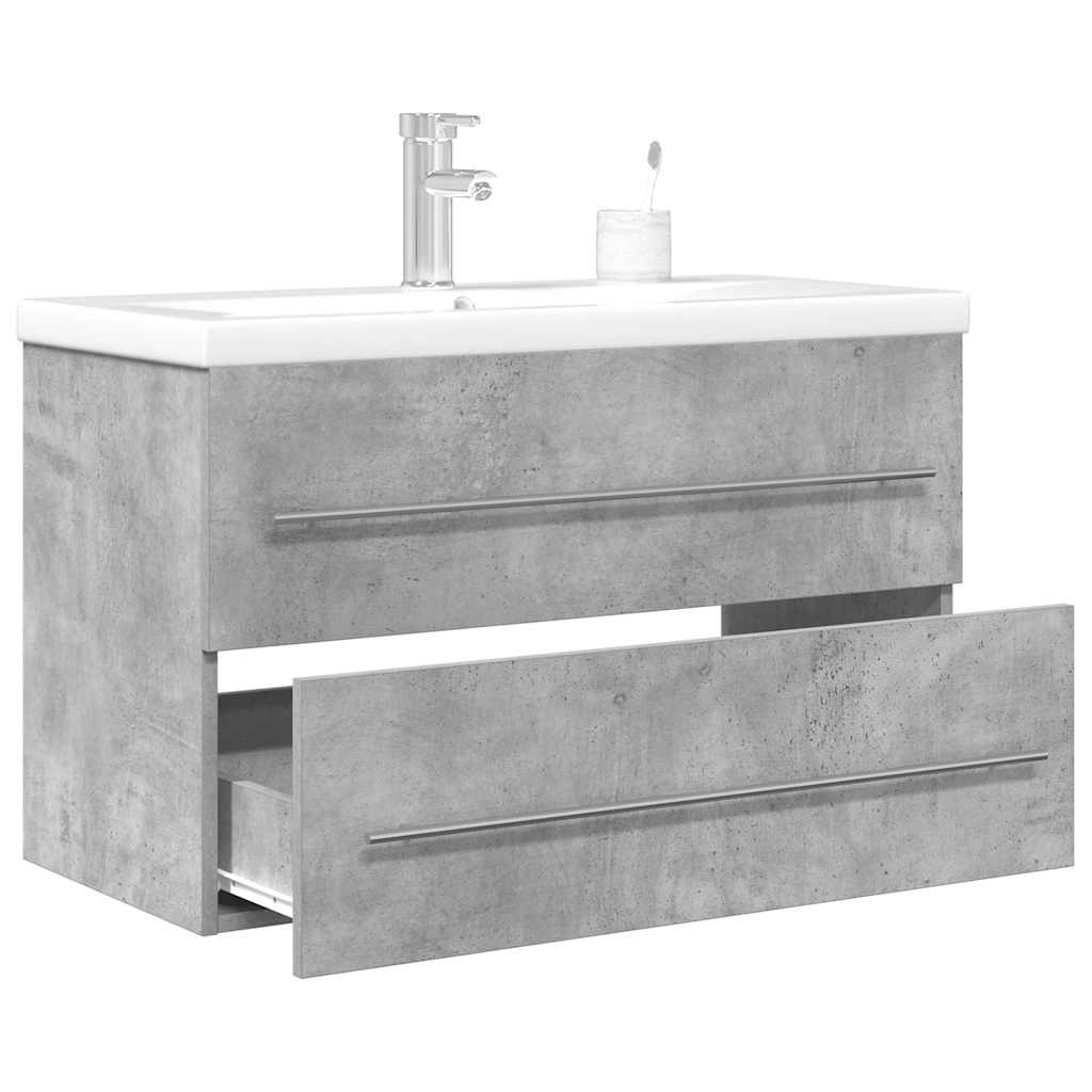 vidaXL Ensemble de meubles de salle de bain 2 pcs gris béton