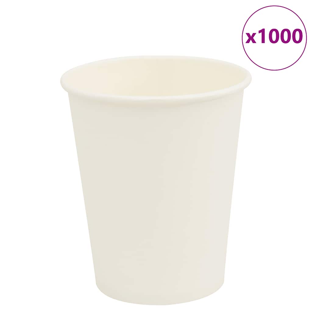 vidaXL Tasses à café en papier 1000 pcs 8oz 200ml blanc